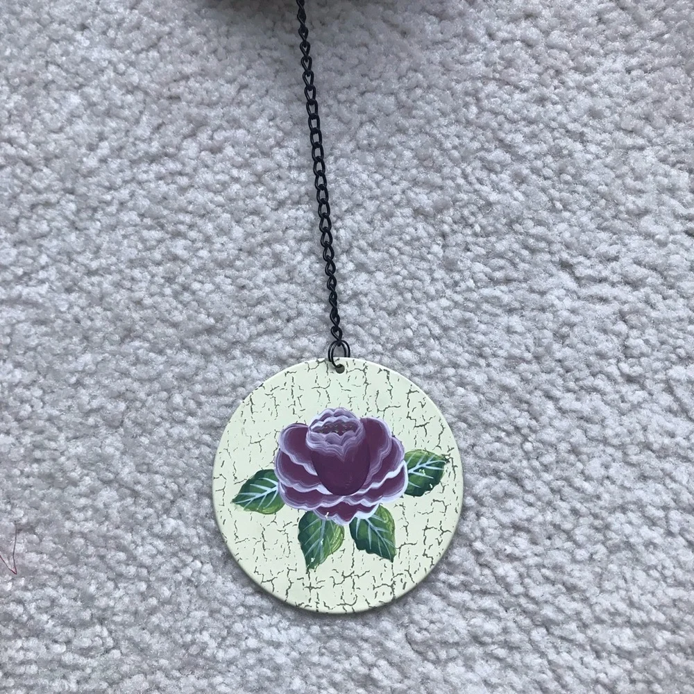 Like New! Hand-Painted Floral Metal Garden Wind Chime
